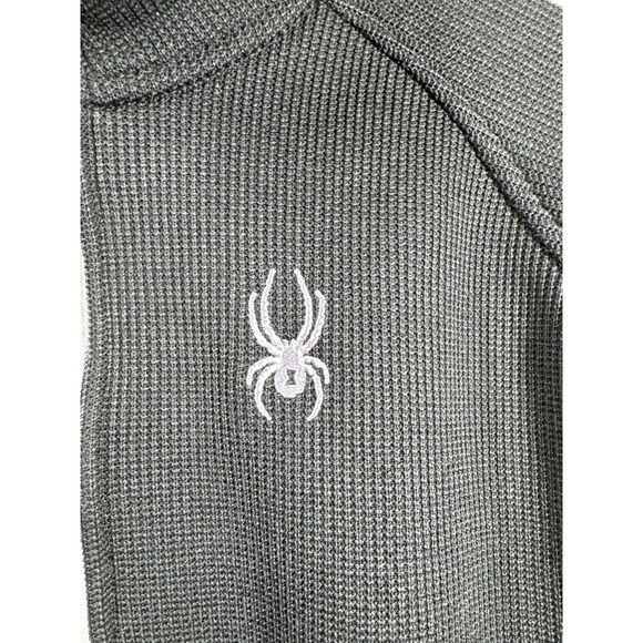 Spyder Sweater Mens Large Black Half Zip Mock Neck Knit Pullover Casual Size M - Picture 2 of 6